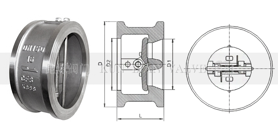 H76W雙瓣旋啟式對夾止回閥結構圖- 上海昆煉閥門制造有限公司 H76W雙瓣旋啟式對夾止回閥結構圖- 上海昆煉閥門制造有限公司